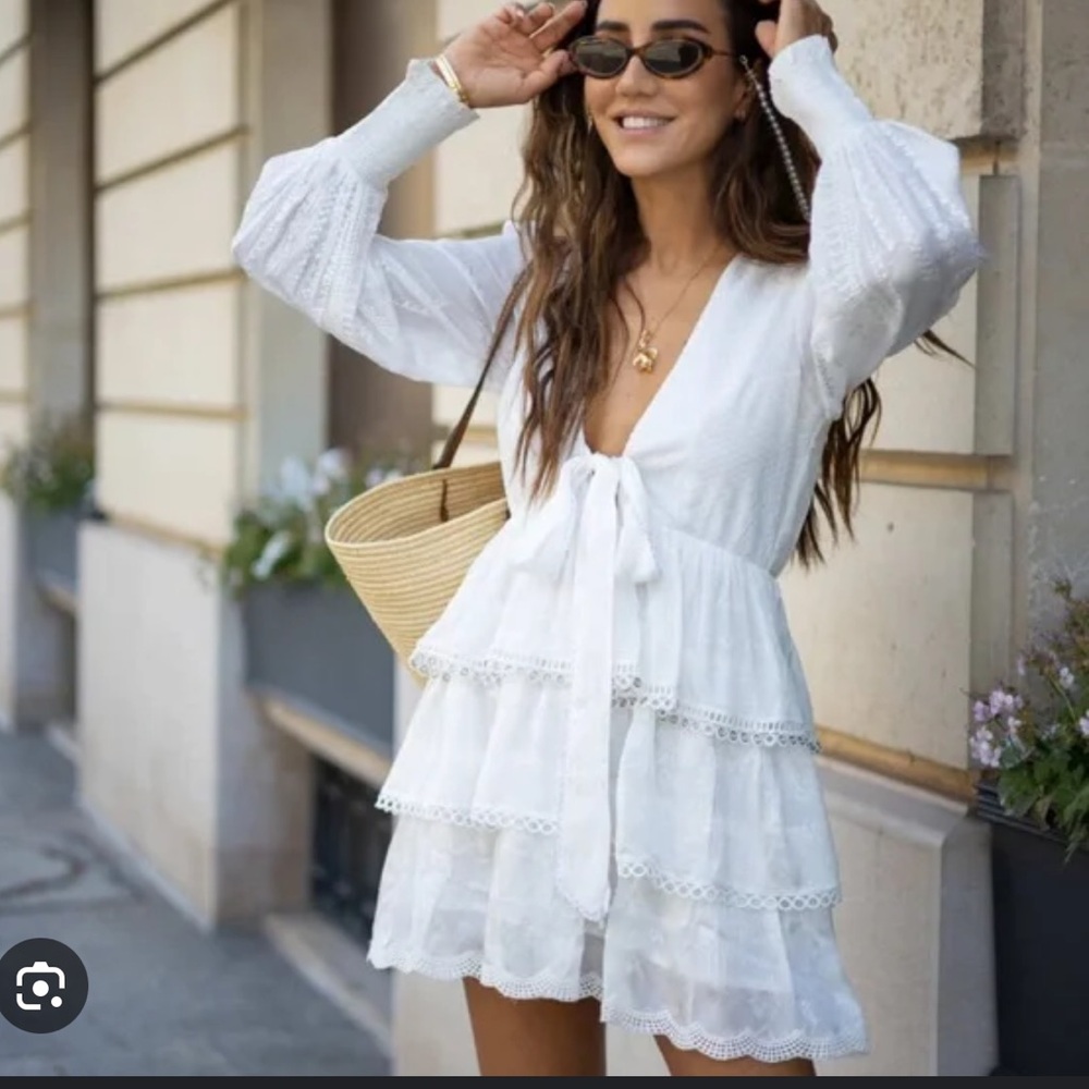 HEMANT AND NANDITA x Anthropologie Veda Quilted Dress in Off White Large
